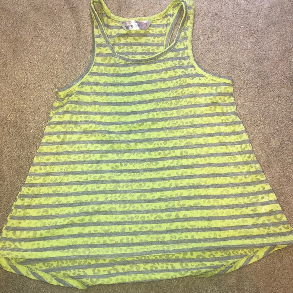 Leopard print striped tank top